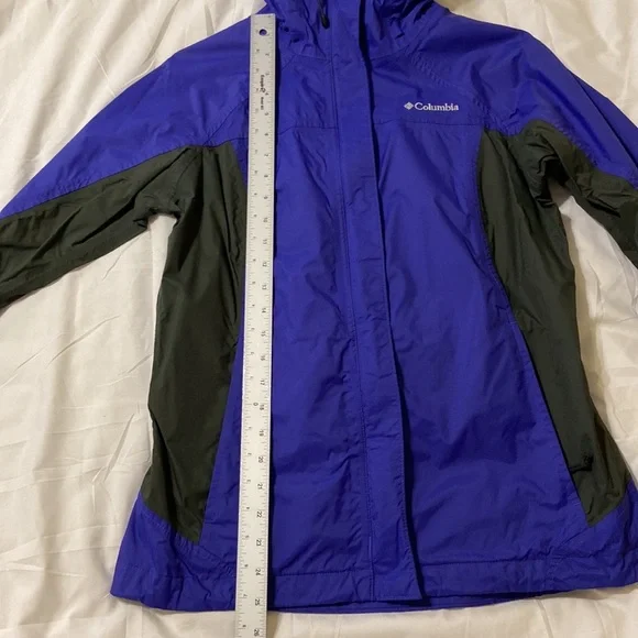 Columbia Omni Tech RainJacket Womens Sm Blue Waterproof Lightweight Hood Outdoor - Picture 14 of 17